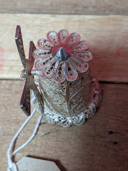 Silver Coloured Miniature Windmill