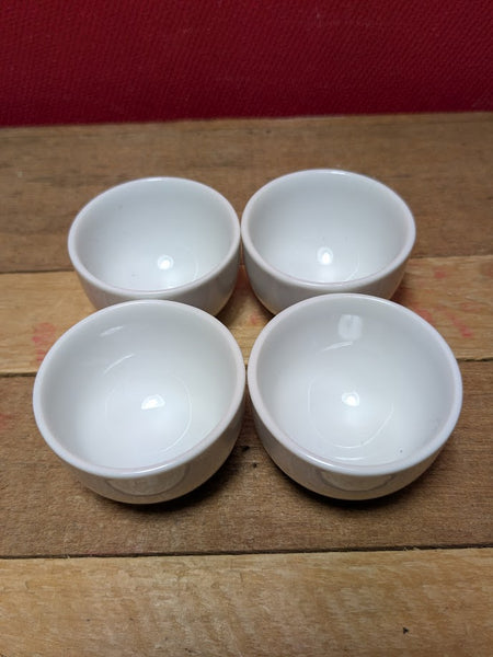 Classic White Egg Cups or Sauce Dishes x 4