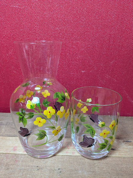 Hand Painted Buttercup Carafe Set