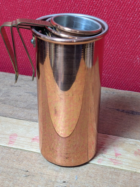 Copper and Brass Measure Cups x 3