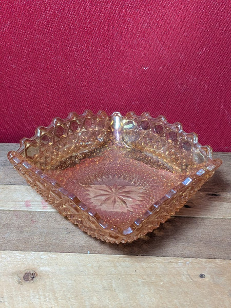 Carnival Glass Square Dish.