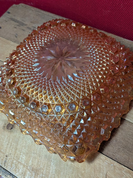 Carnival Glass Square Dish.