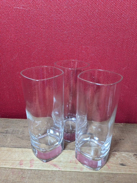 Square Drinking Glasses x 3