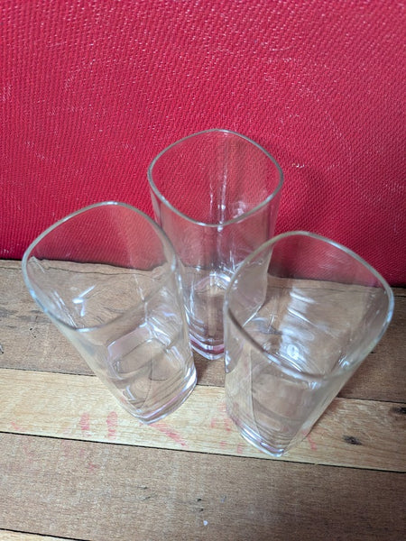 Square Drinking Glasses x 3