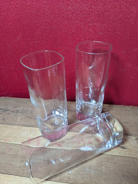 Square Drinking Glasses x 3