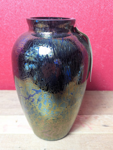 Vintage Brierley Glass Pearlescent Vase