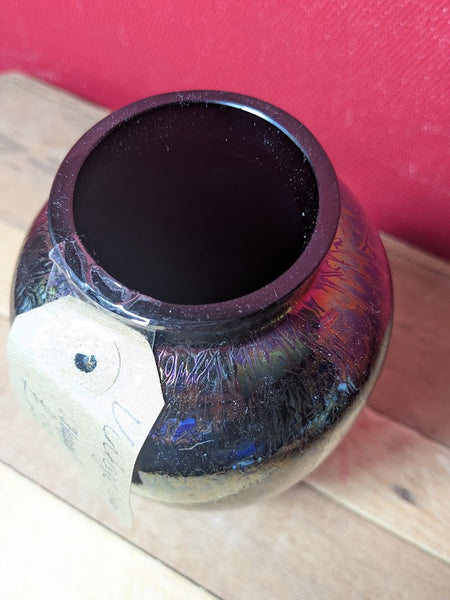 Vintage Brierley Glass Pearlescent Vase