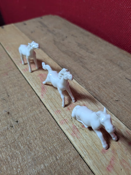 Vintage Miniature White Horses x 4