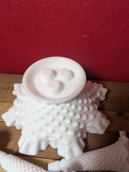 Fenton Milk Glass Three Horned Center Piece