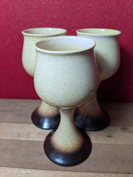 Iden Pottery Goblets x 3