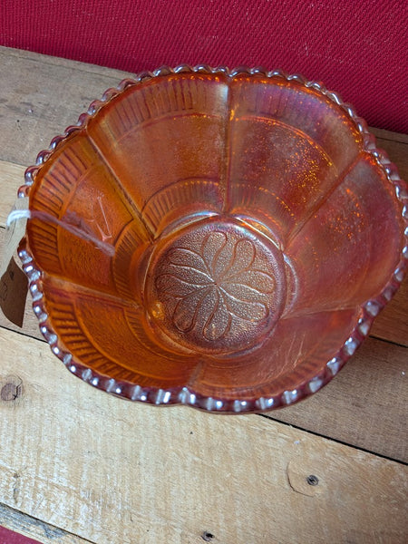 Carnival Glass Dish with Three Feet