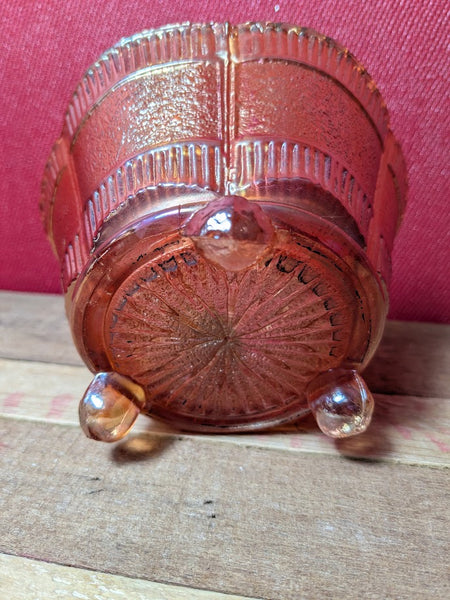 Carnival Glass Dish with Three Feet