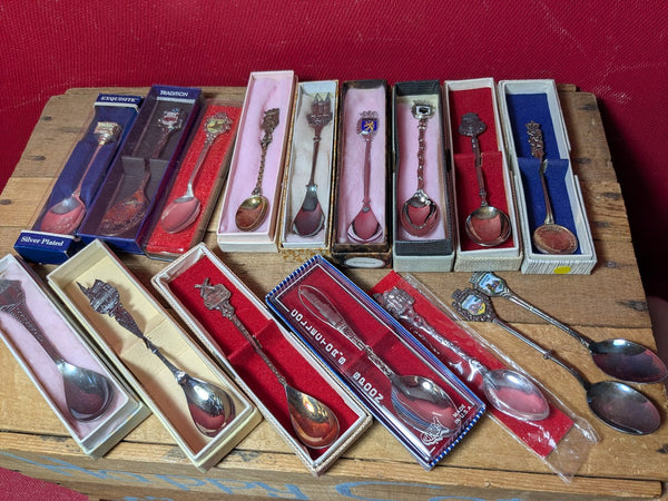 Collection of Souvenir Collector's Spoon x 16