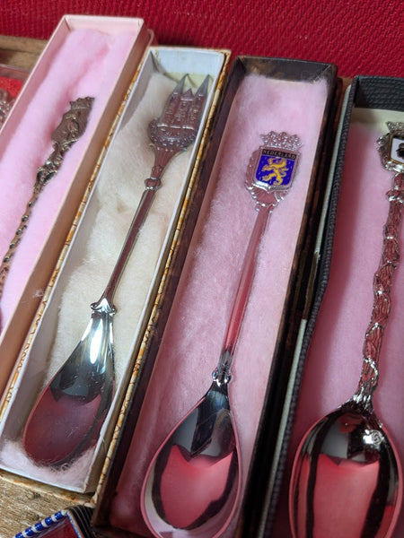 Collection of Souvenir Collector's Spoon x 16