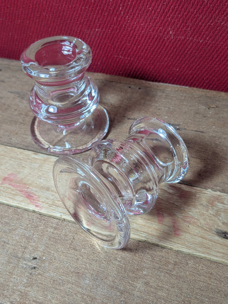 Glass Candle Sticks x 2