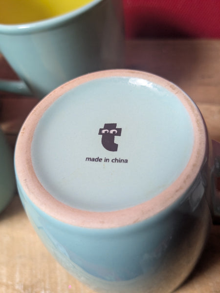 Pastel Coloured Modern Mugs x 4