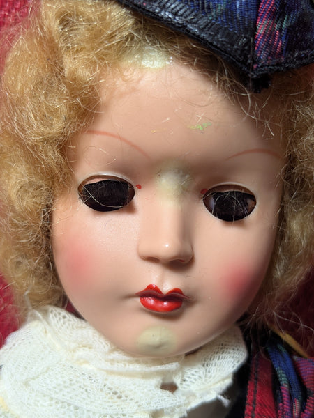 Vintage Doll in Traditional Scotch Dress