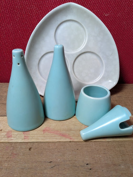 Poole Sky Blue Condiment Set