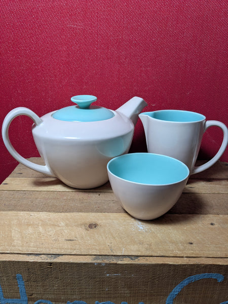 Poole Pottery Teapot, Milk Jug and Sugar Bowl