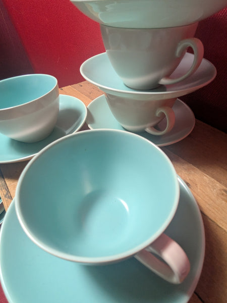 Poole Pottery Tea Cups and Saucers x 5