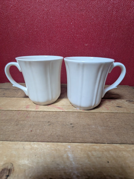 Classic Plain White Mugs x 2