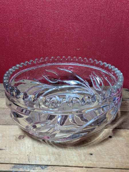 Pressed Glass Bowl With Tulip Design
