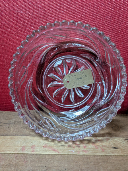Pressed Glass Bowl With Tulip Design