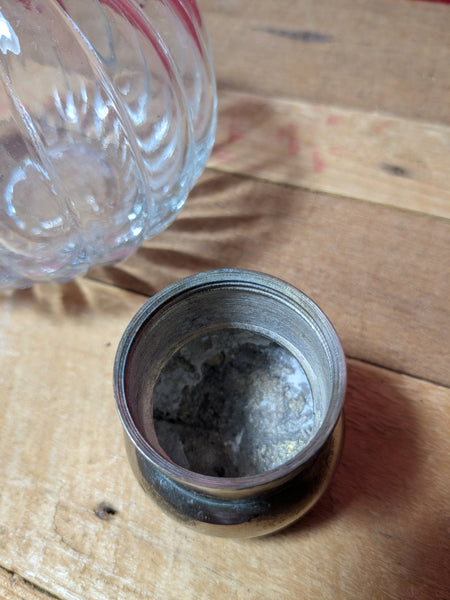 Glass Ball Bottle with Metal Lid