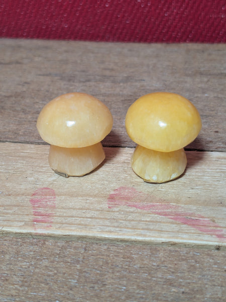 Hand Carved Onyx Mushrooms x 2