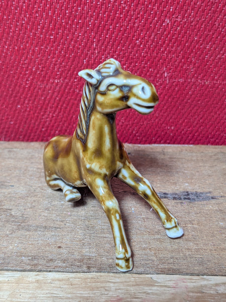 Vintage Brown Glazed Horse.