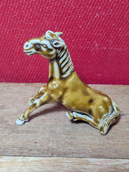 Vintage Brown Glazed Horse.