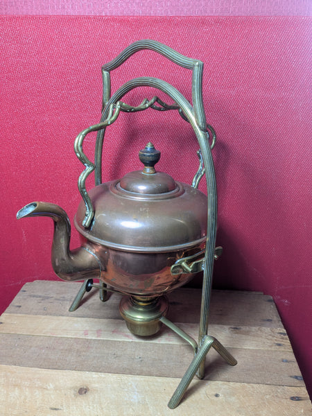Vintage Copper Kettle with Stand and Heater