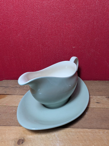 Wedgwood Green Sauce Boat and Saucer