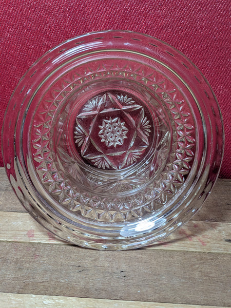 Vintage Pressed Glass Flower Bowl