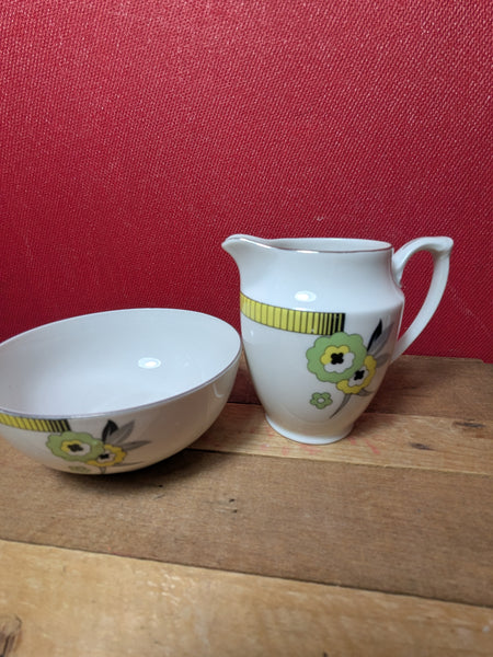 Czechoslovakian Milk Jug and Sugar Bowl