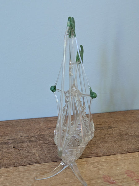 Vintage Hand Made Green Glass Snake