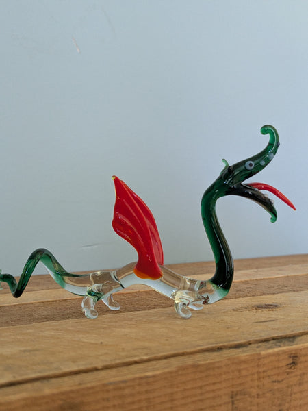 Vintage Hand Made Glass Dragon