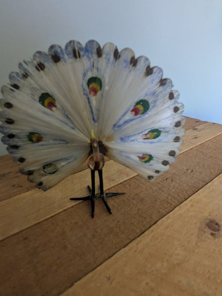 Vintage Hand Made Glass Peacock
