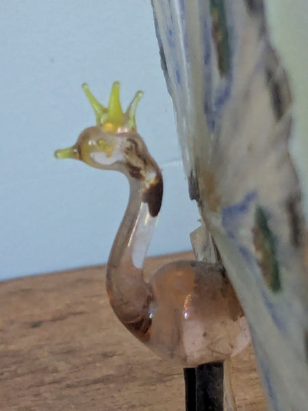 Vintage Hand Made Glass Peacock