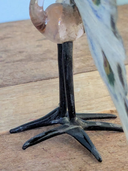 Vintage Hand Made Glass Peacock