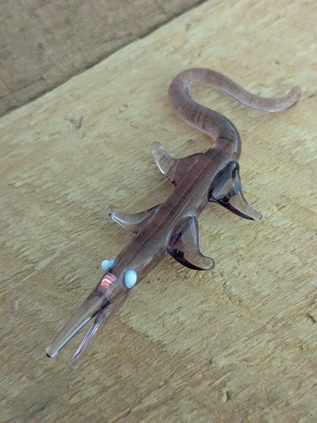 Vintage Hand Made Glass Saw Shark