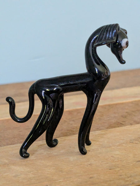 Vintage Hand Made Glass Whippet or Greyhound Dog
