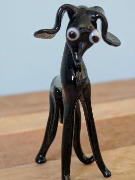 Vintage Hand Made Glass Whippet or Greyhound Dog