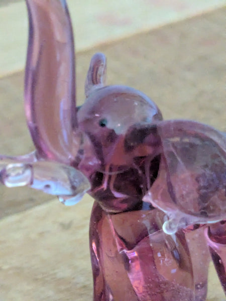Vintage Hand Made Glass Elephant