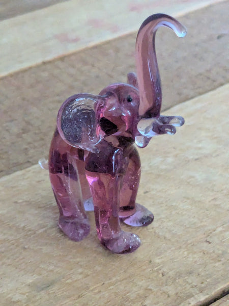 Vintage Hand Made Glass Elephant