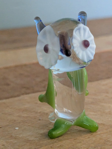 Vintage Hand Made Glass Owl