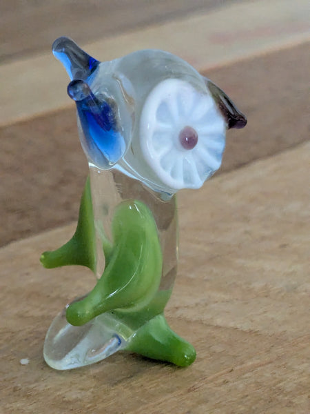 Vintage Hand Made Glass Owl