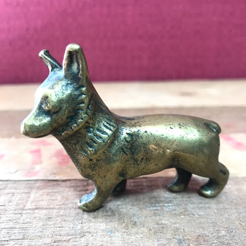 Brass Corgi Dog