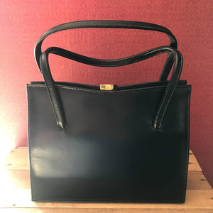 Black Leather Vintage Hand Bag