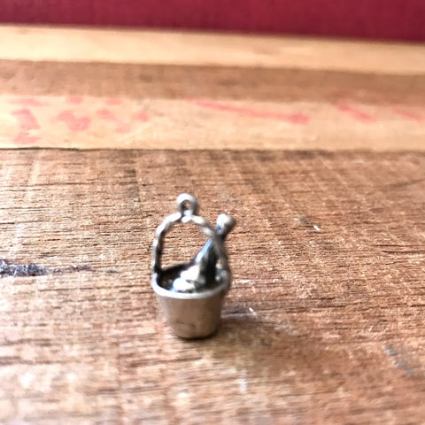 Silver Vintage Champagne Bucket Charm